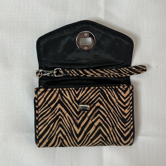 Vera Bradley Wristlet Clutch Wallet Your Turn Smartphone Brown Black  6.25" x 5" - Picture 6 of 8